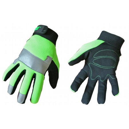 ZOEY ADDISON Jumbo Fluorescent Green Spandex Back Gloves CAT01 ZO332893